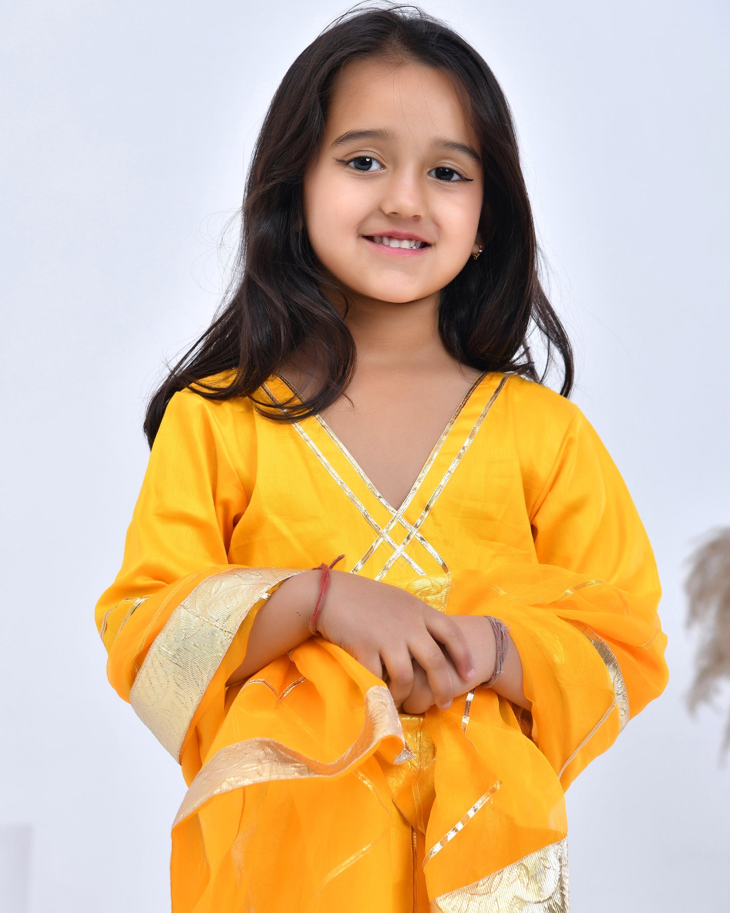 Yellow Gota Embellished Anarkali Set