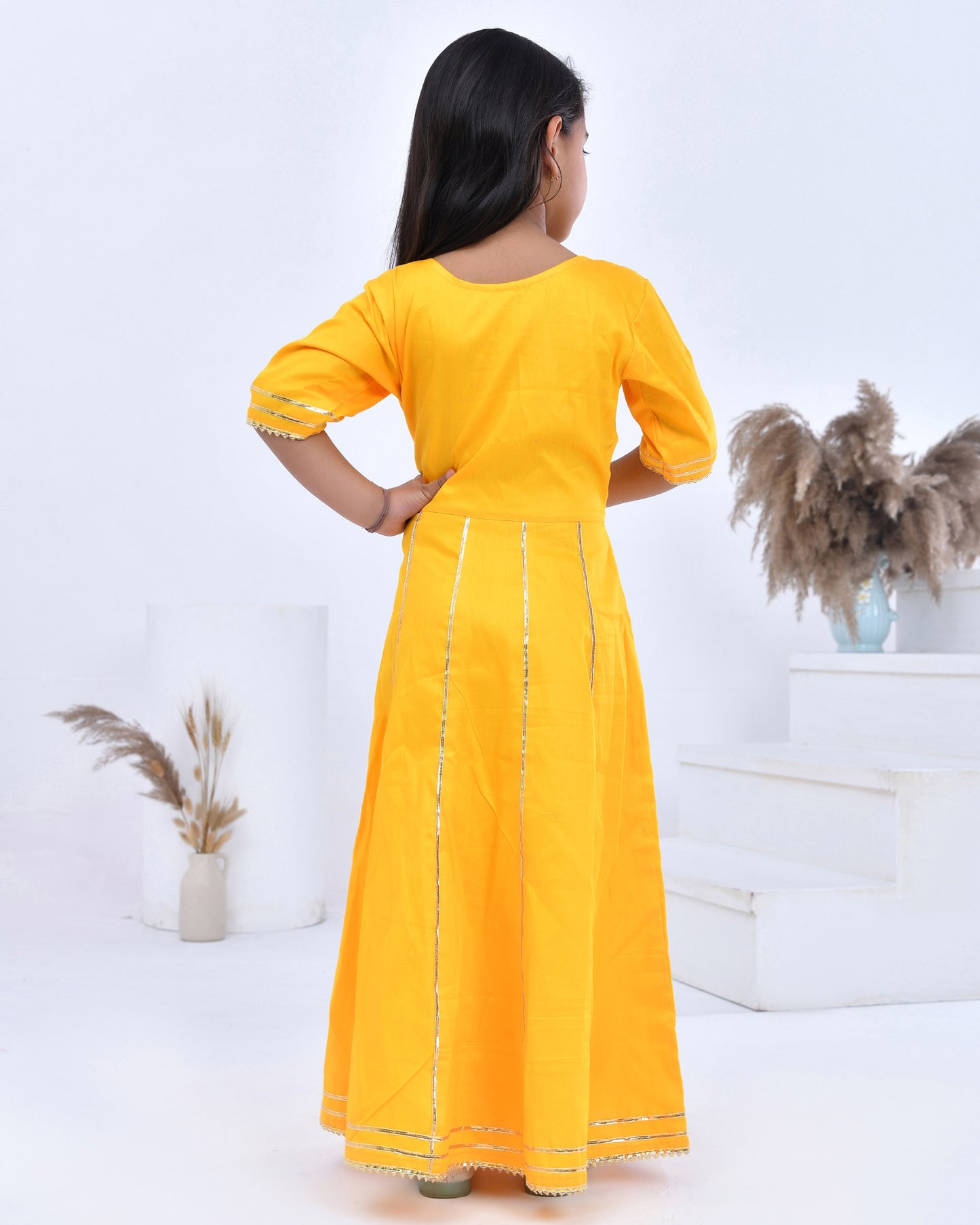Yellow Gota Embellished Anarkali Set