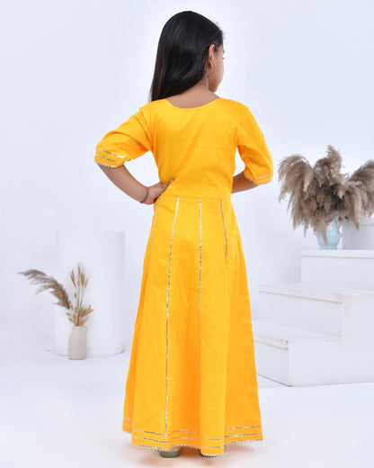 Yellow Gota Embellished Anarkali Set