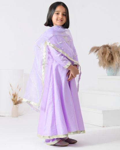Lavender Cotton Silk Angarkha Set