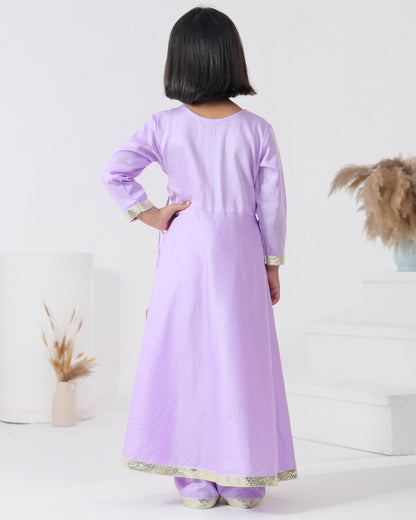 Lavender Cotton Silk Angarkha Set