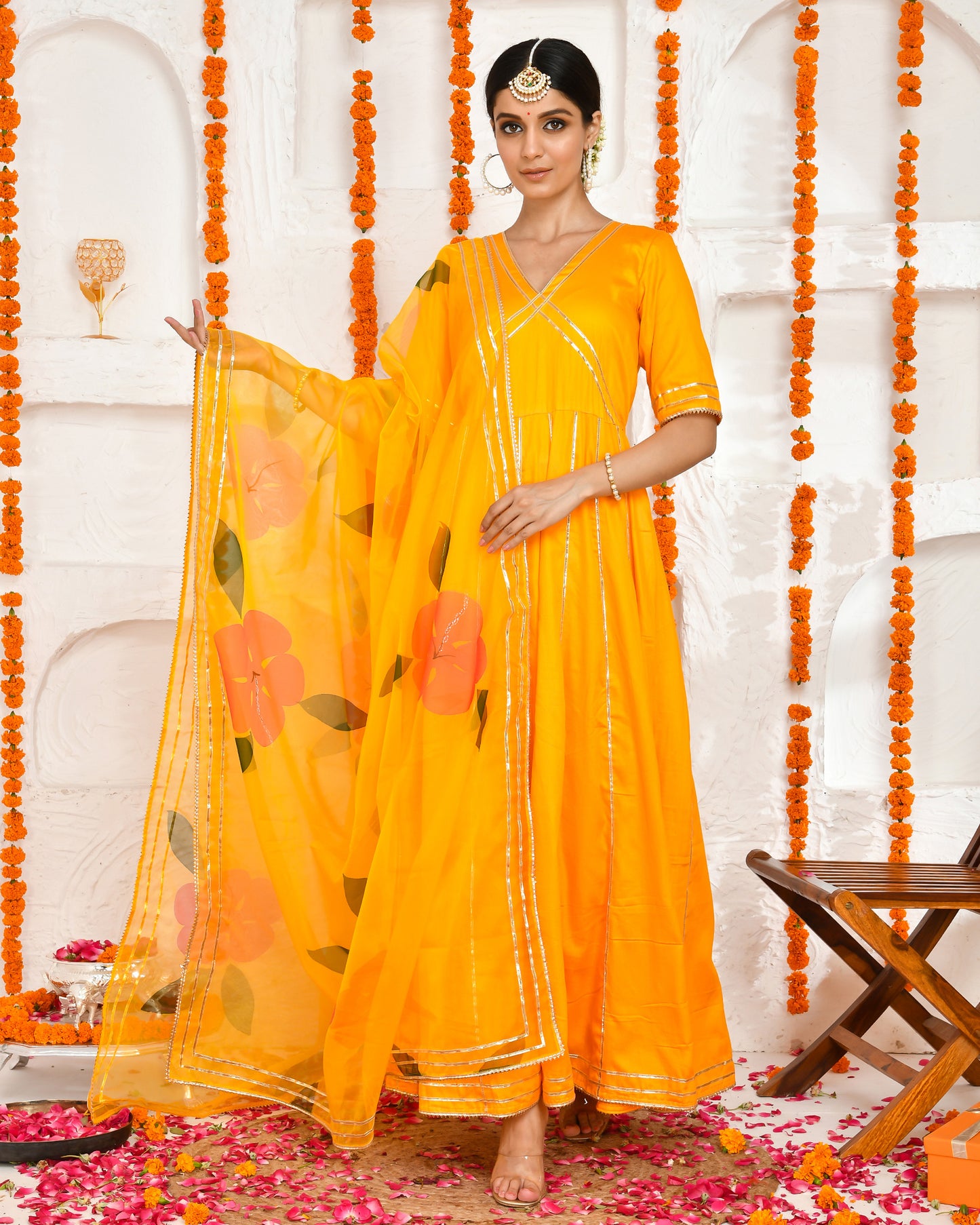 Gauri Hand Painted Dupatta & Anarkali set