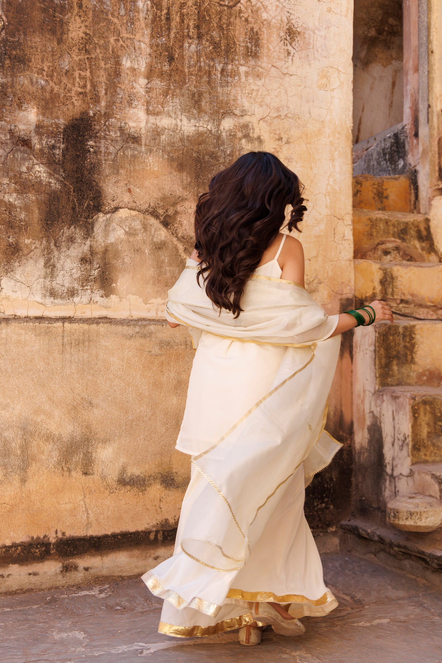 Ivory Sequin Lace Work  Sharara & Zari Embellished Dupatta