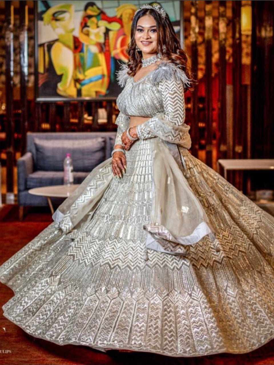 Belleza Silver Bridal Lehenga