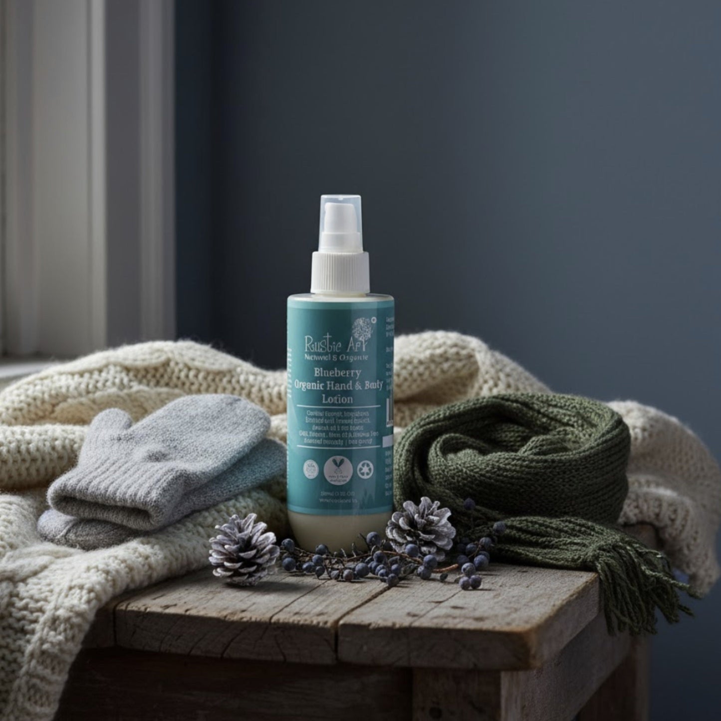 Blueberry Hand & Body Lotion (200ml), Rustic Art