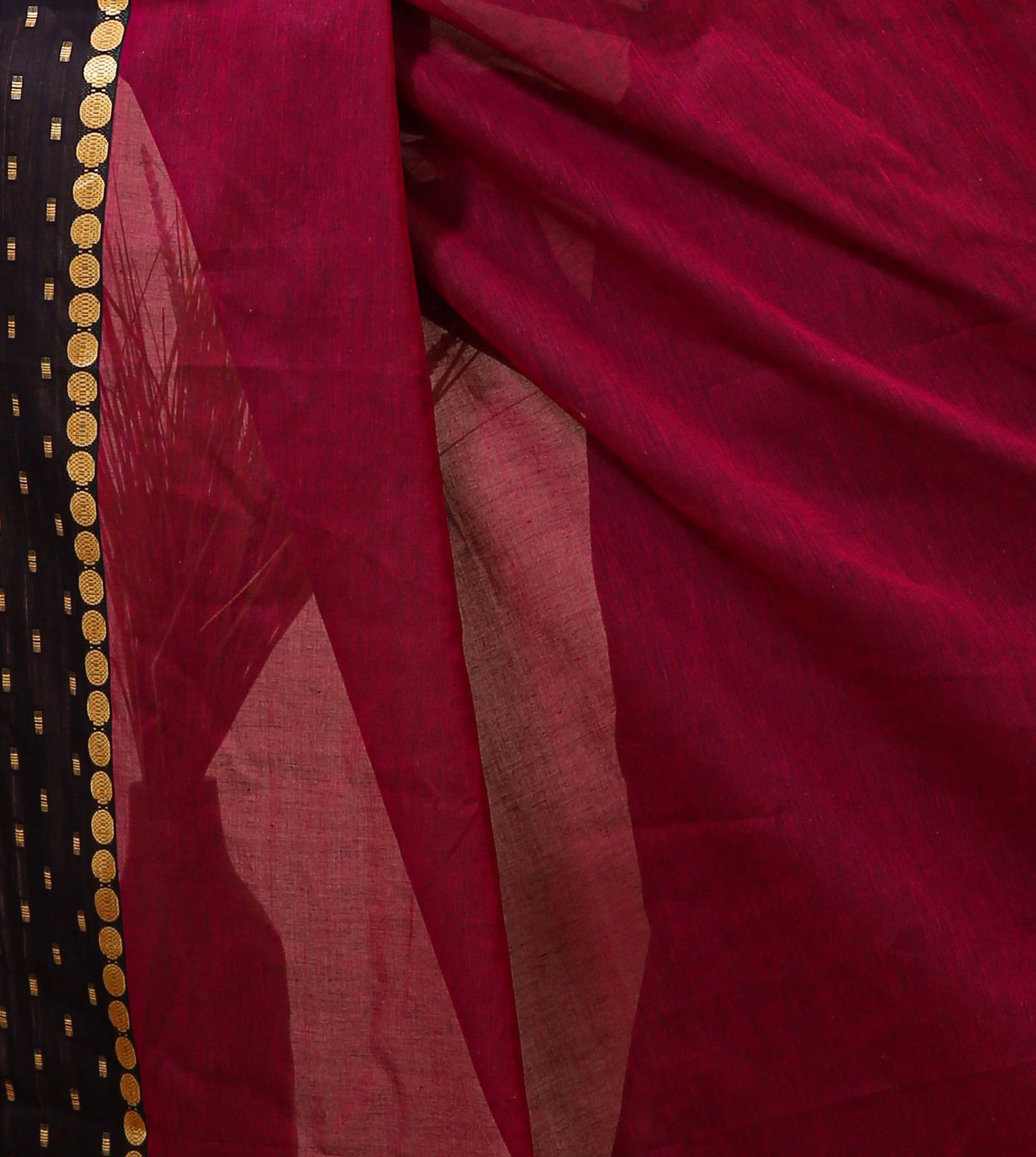 Dori Pink Cotton Self Design Saree