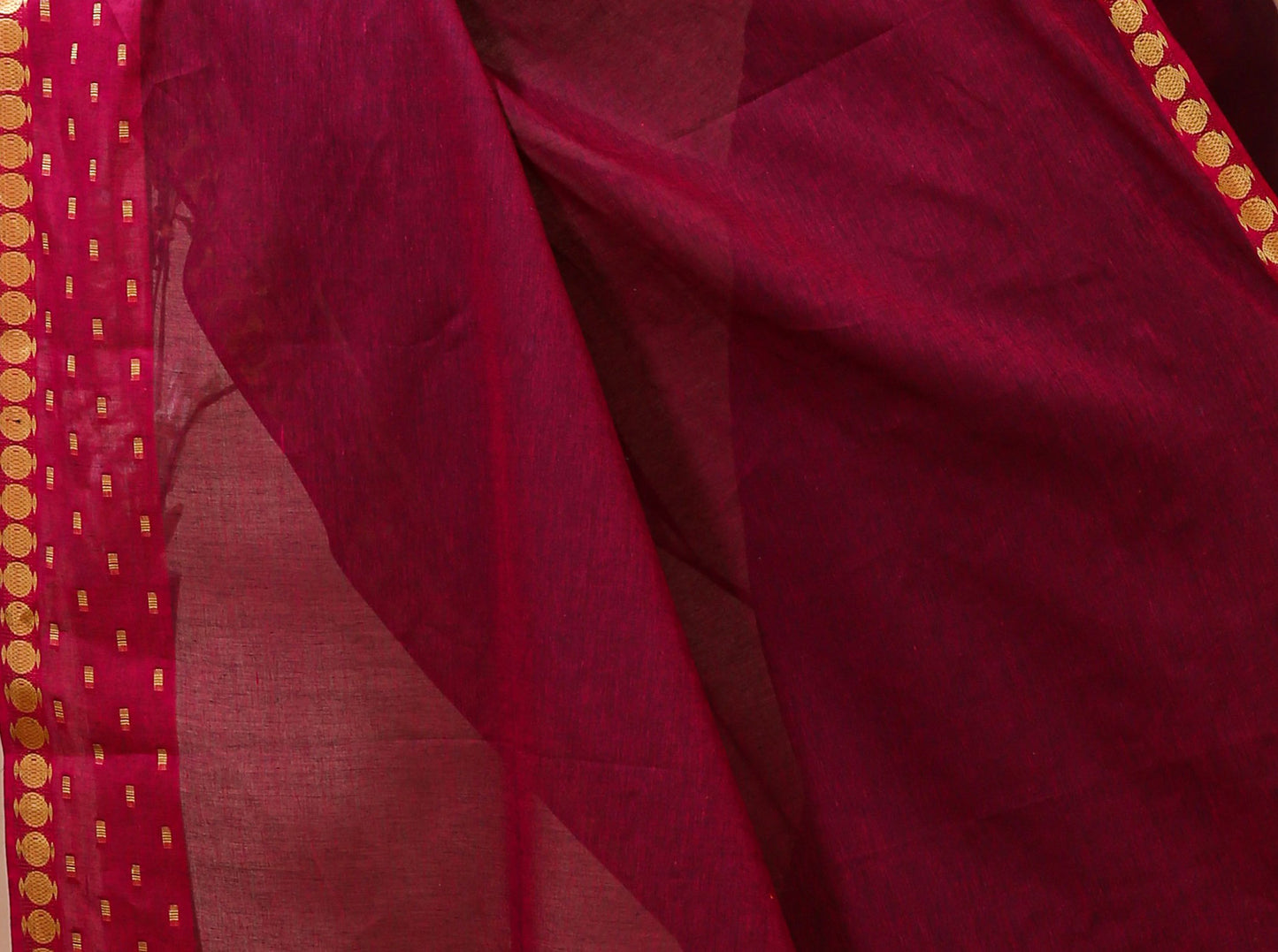 Dori Pink Cotton Embellished Saree