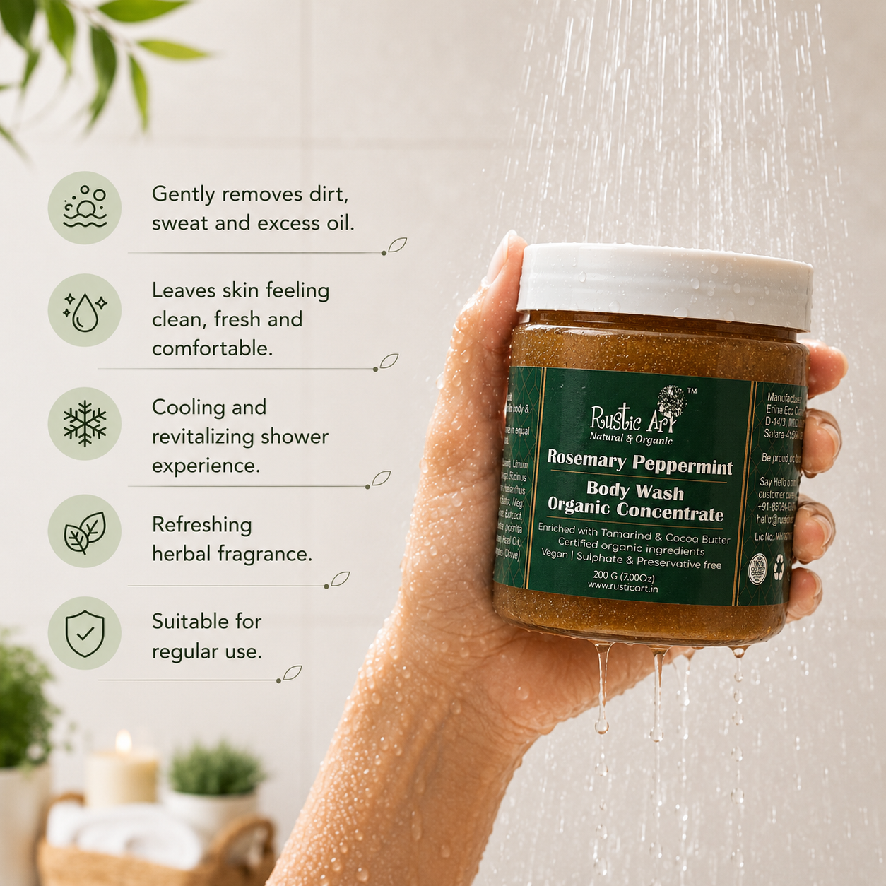Rosemary Peppermint Body Wash Concentrate 200g