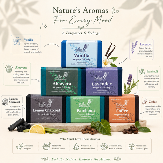 Organic Soaps Gift Set | Pack of 6 Soaps + Free Jute Pouch