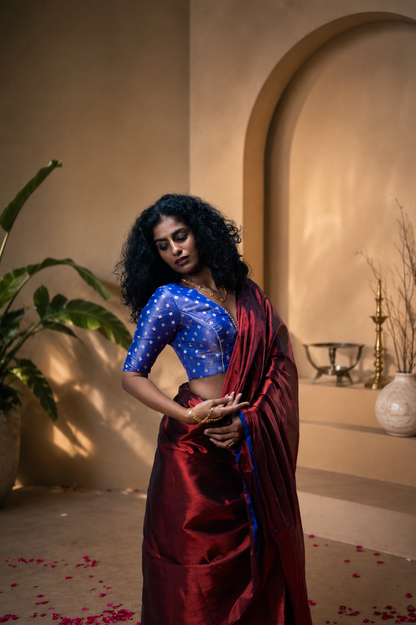 TANVYA saree I Red Handloom Tissue Saree