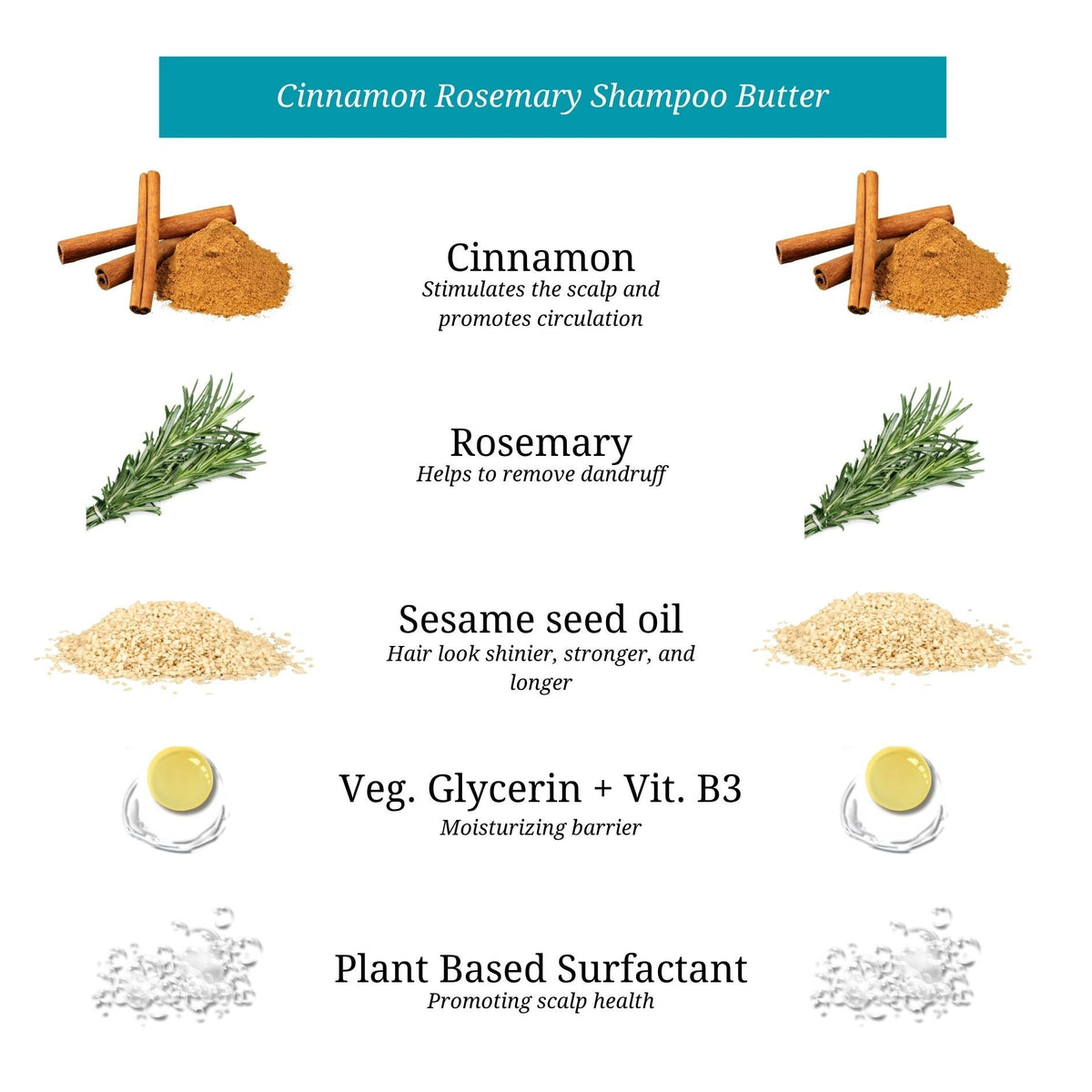 Cinnamon Rosemary Shampoo Butter 50gm | Itchy Scalp | All Hair Types |, Rustic Art