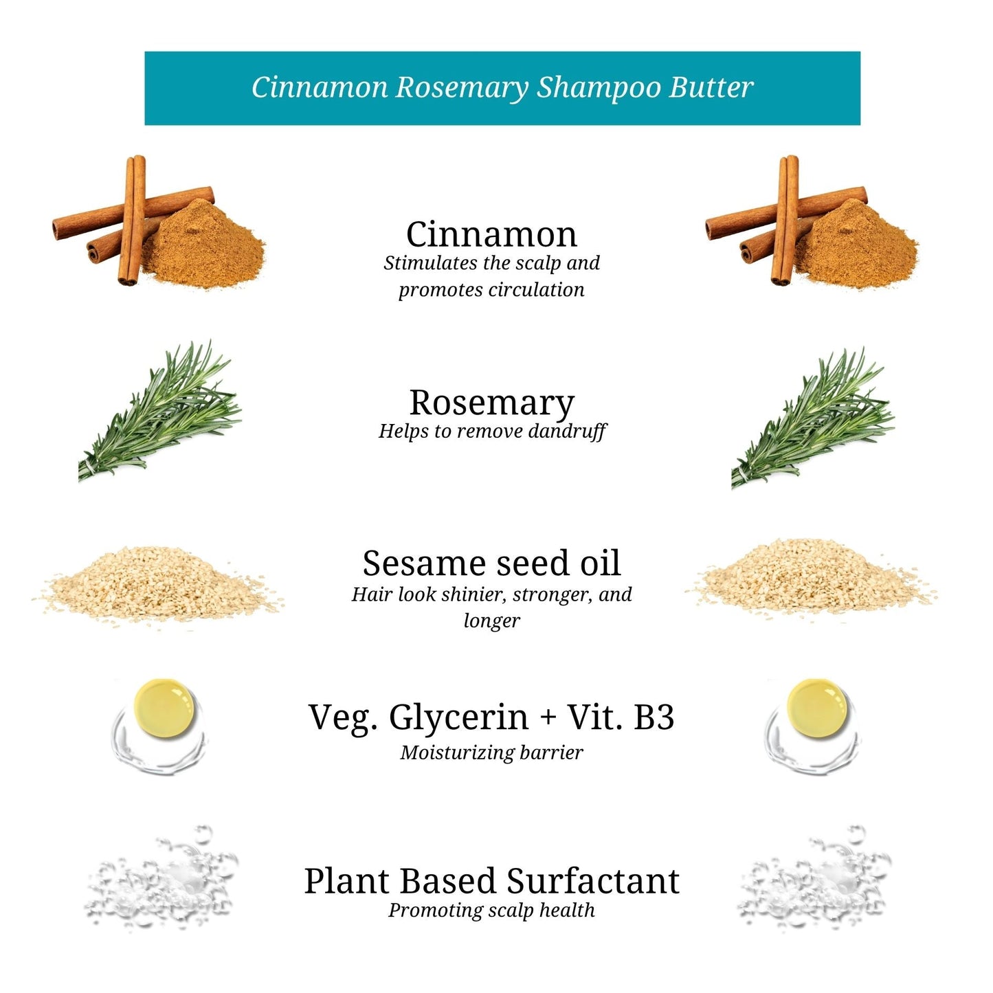 Cinnamon Rosemary Shampoo Butter 50gm | Itchy Scalp | All Hair Types |, Rustic Art