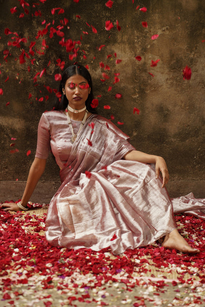 Coffee Caffeine I Pastel Coffee Tissue Saree