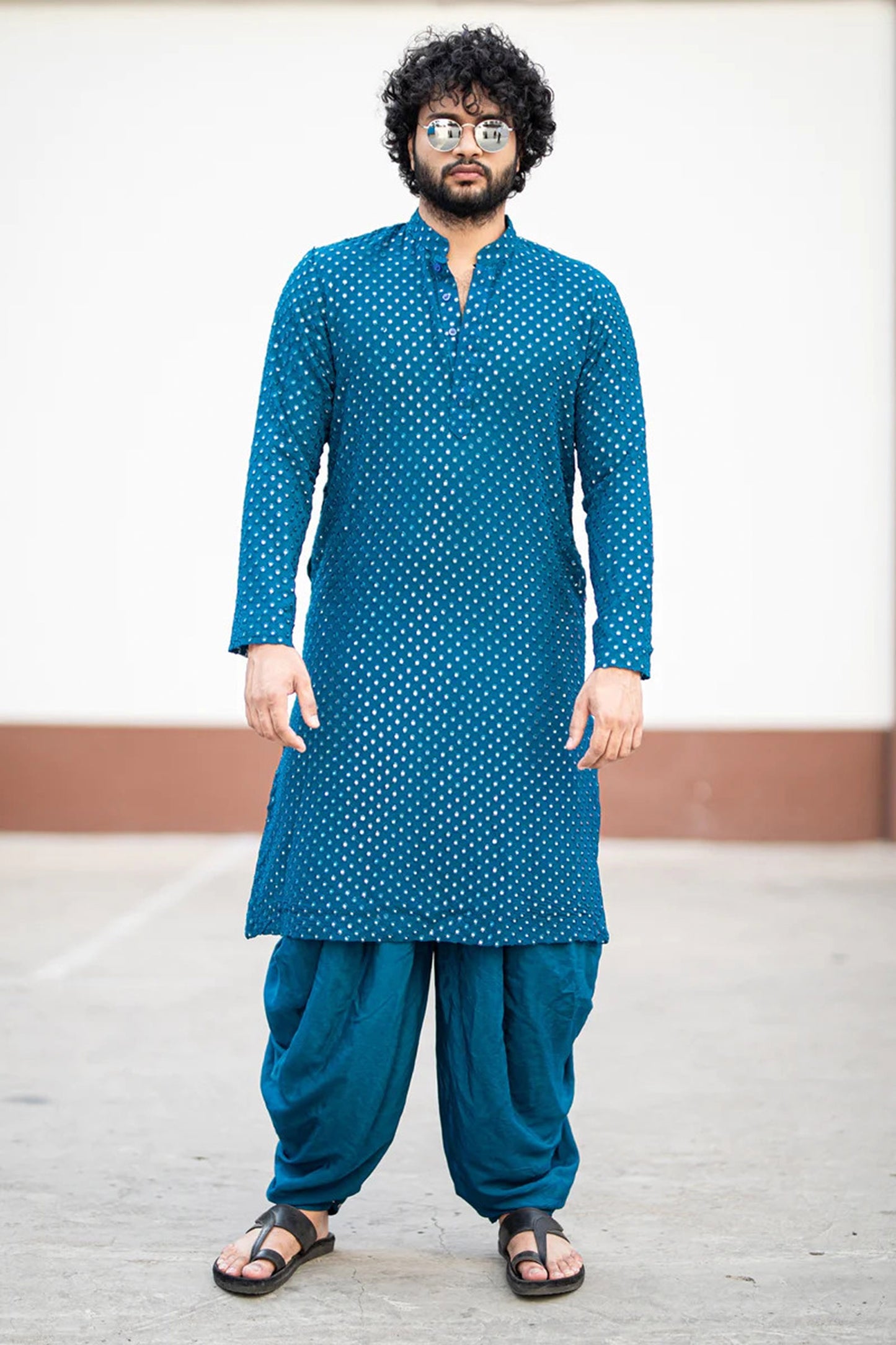 DJ Tillu Kurta set Teal Blue Georgette Intricate Embroidered Festive
