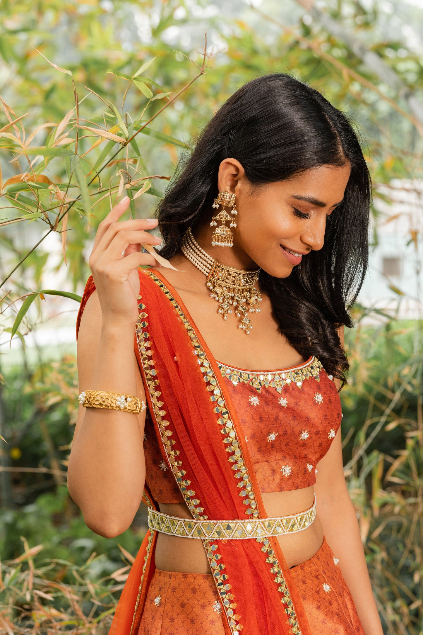 Orange Zeenat lehenga set