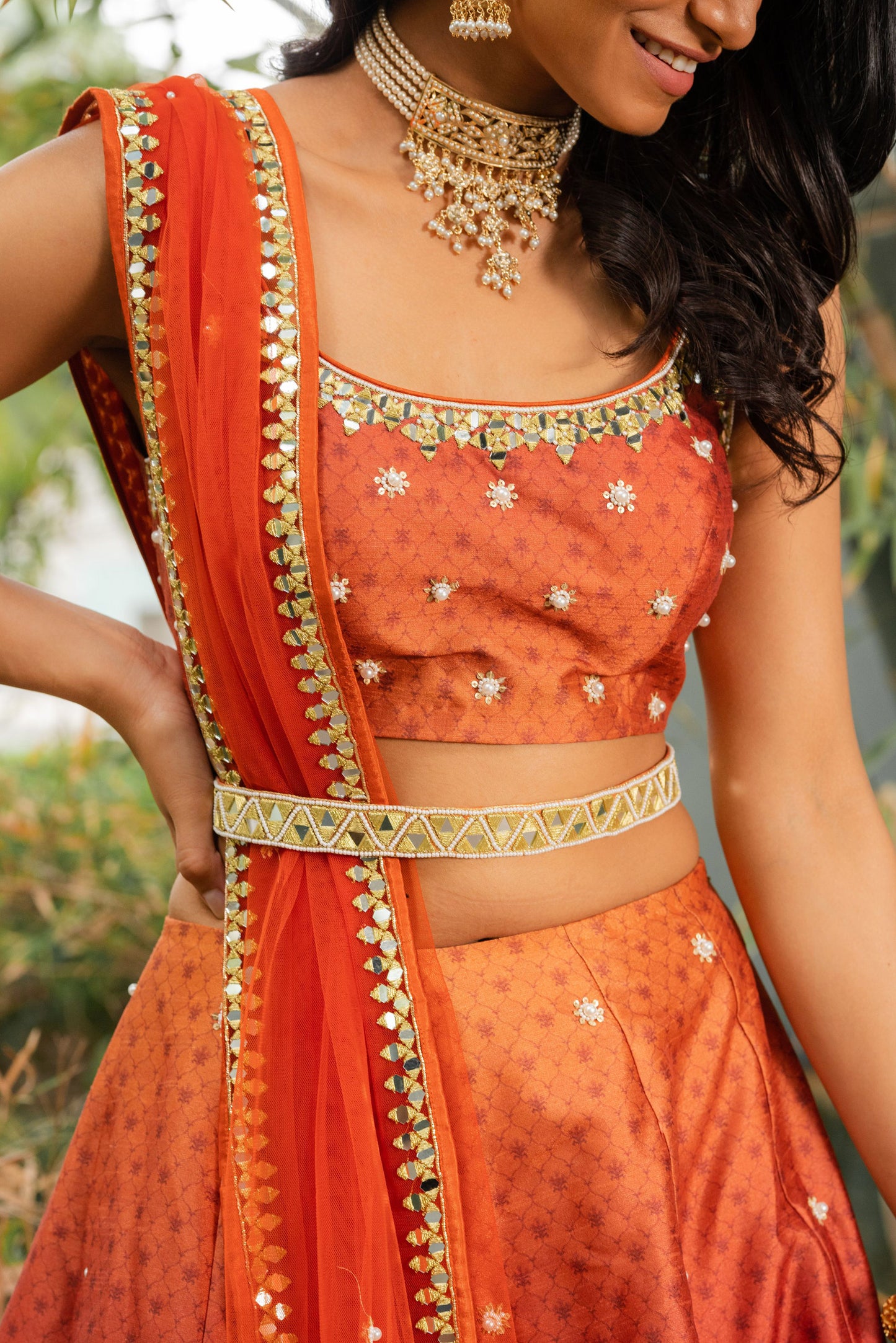 Orange Zeenat lehenga set