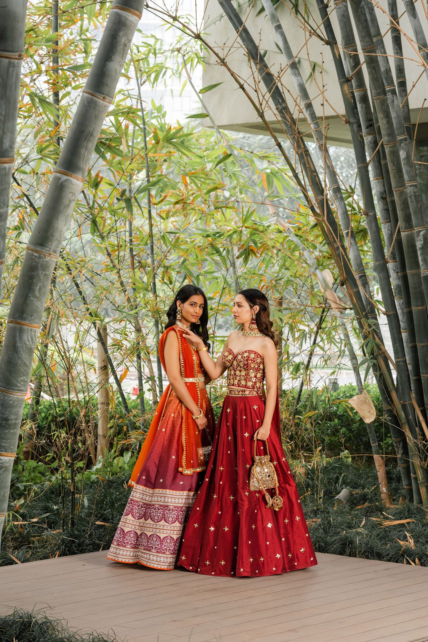 Orange Zeenat lehenga set