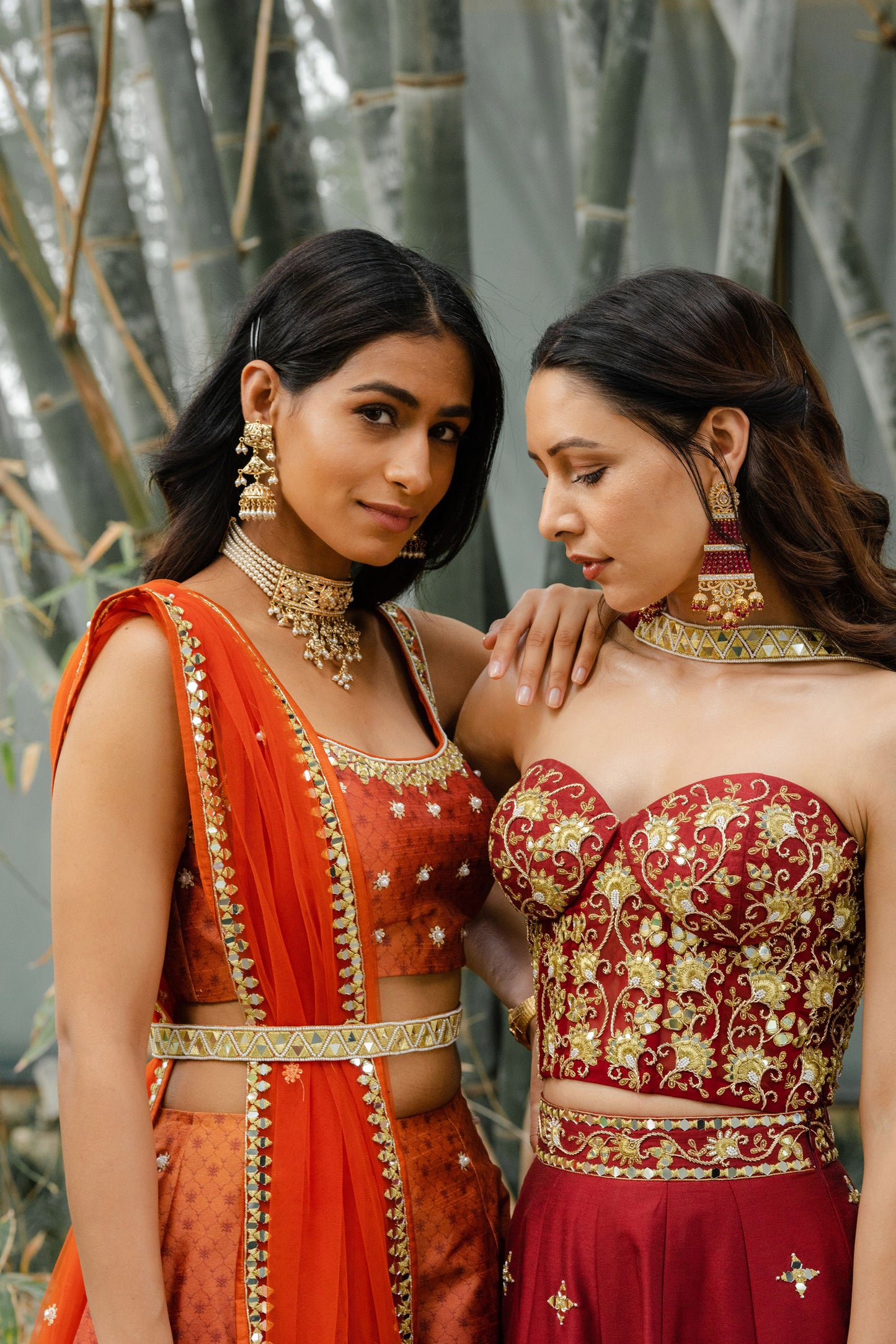 Orange Zeenat lehenga set