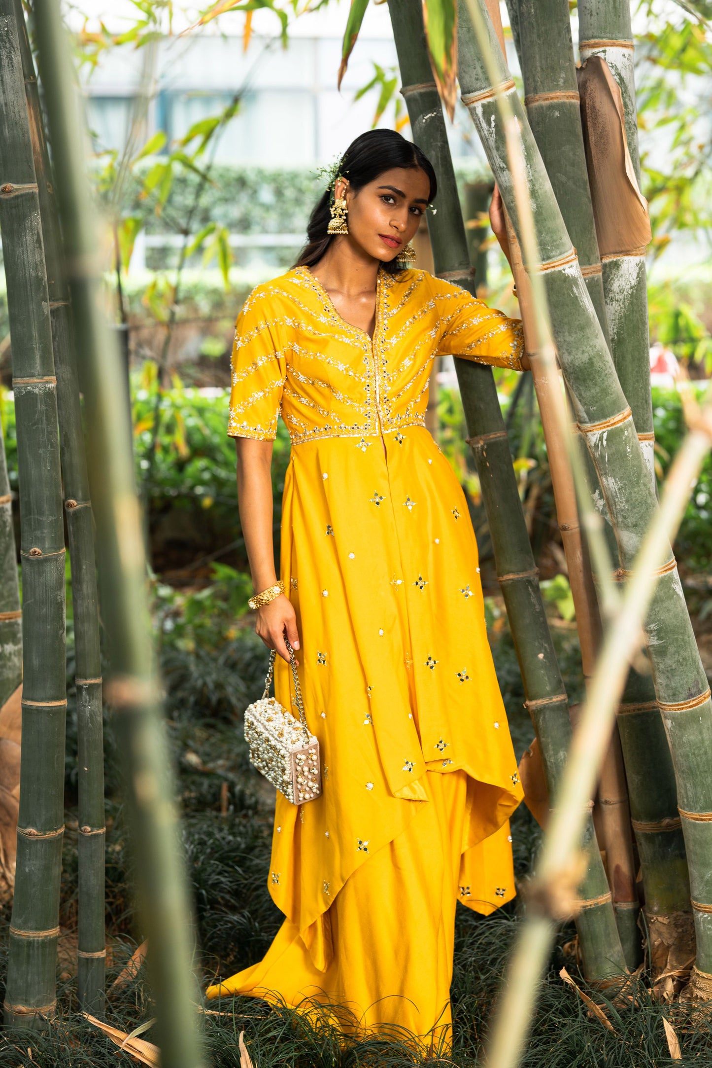 Yellow Rabya sharara set