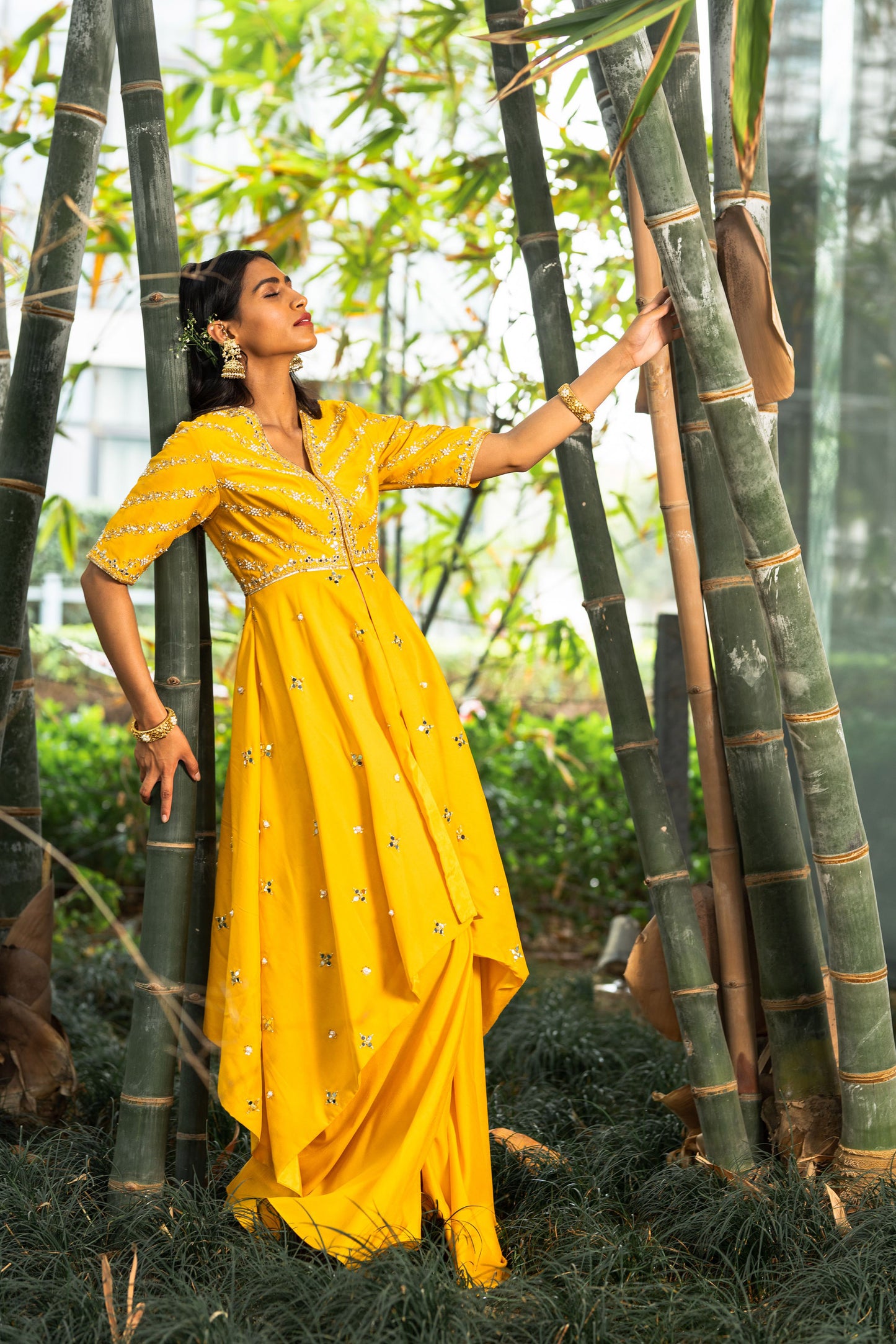 Yellow Rabya sharara set