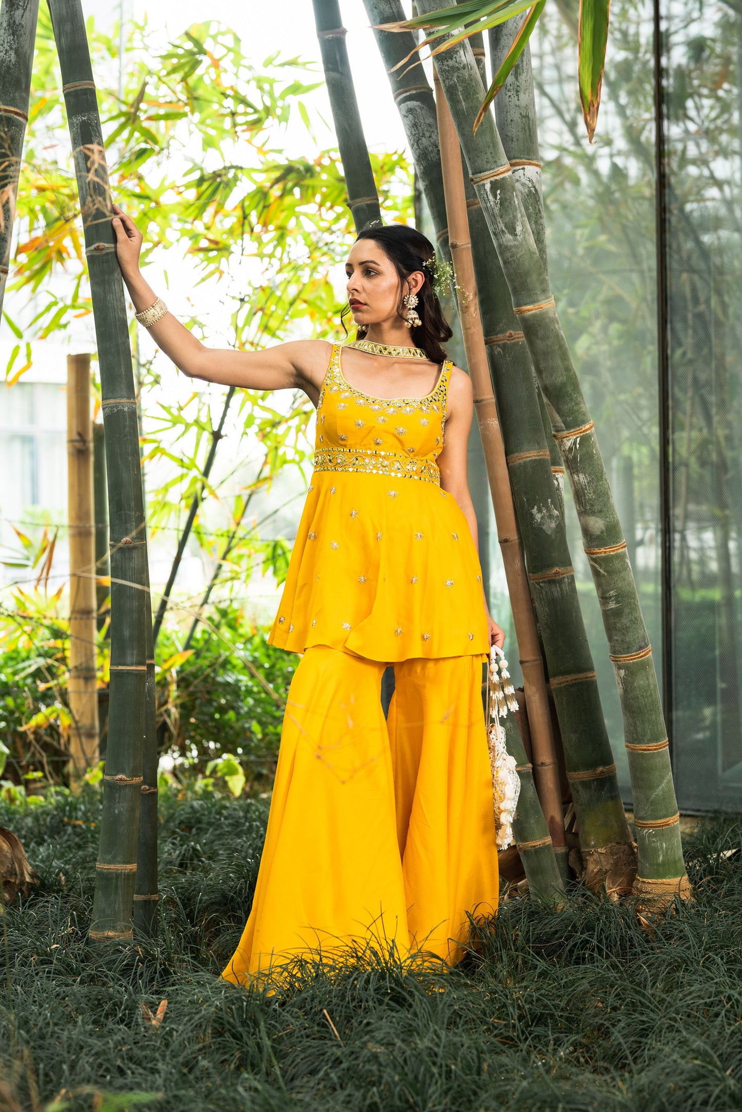 Yellow Aabira sharara set