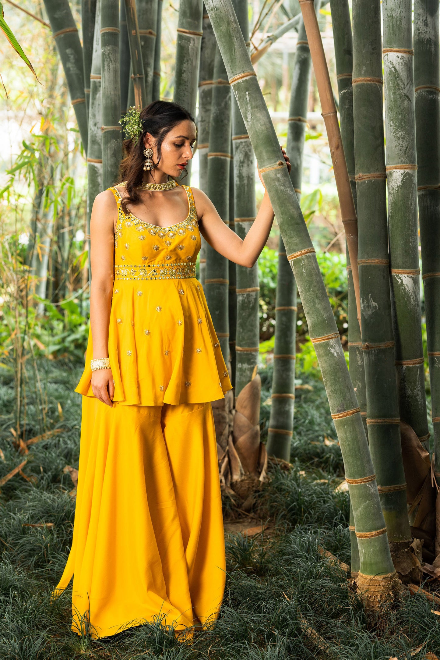 Yellow Aabira sharara set