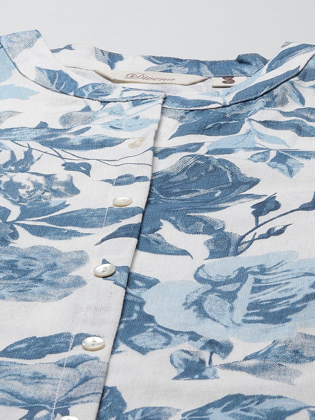  Floral Print Cotton Kurta 