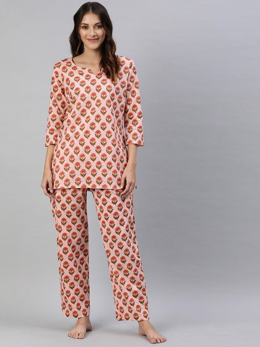 Pink Cotton Loungewear /Nightwear Set 