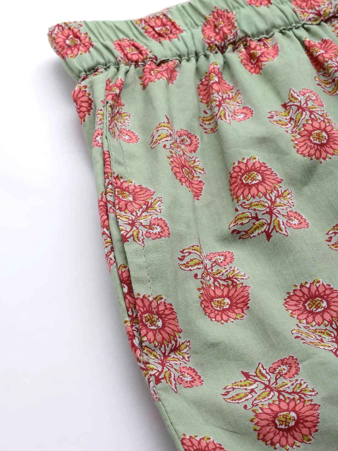  Green Printed Loungewear /Nightwear 