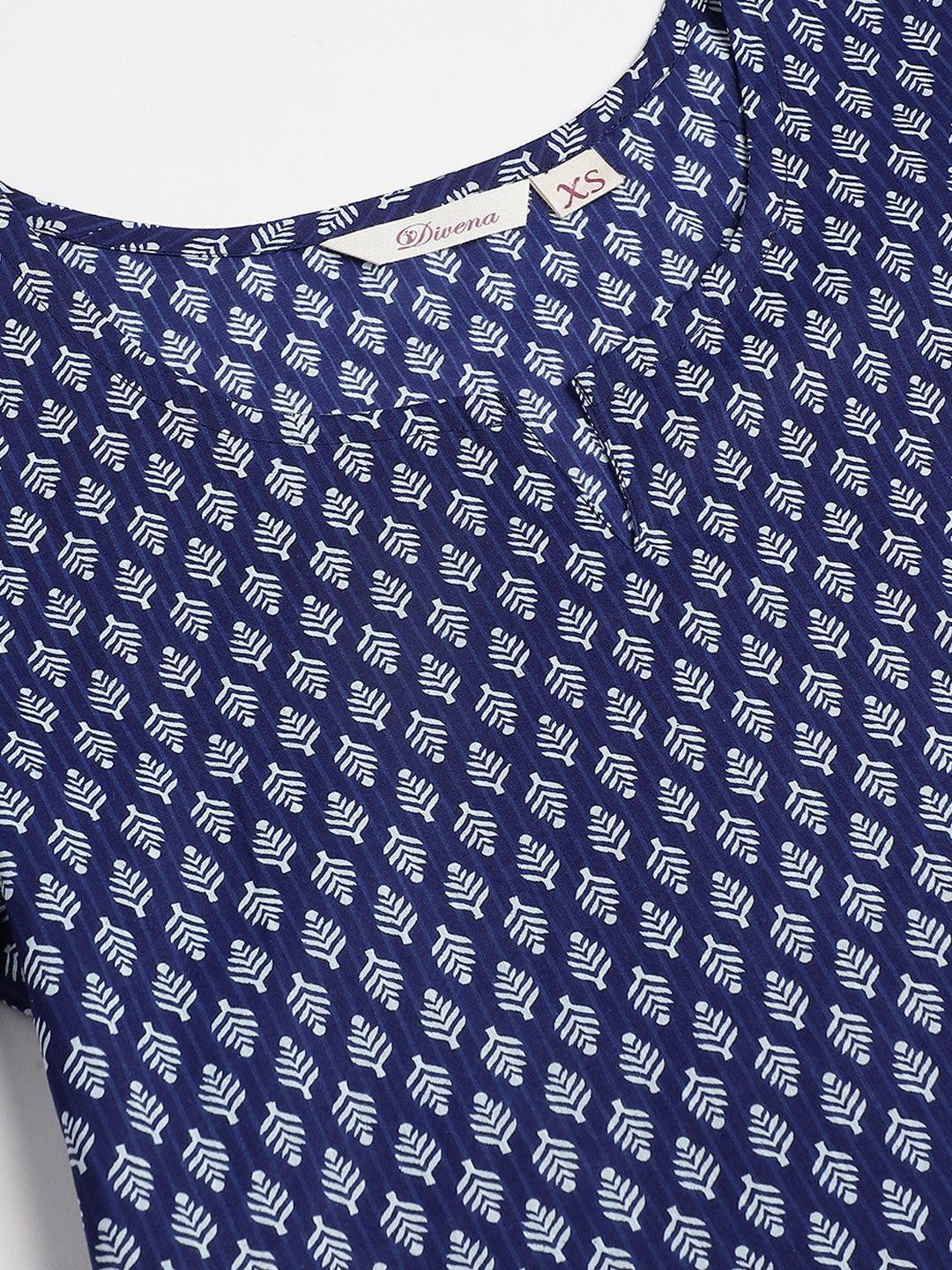  Blue Printed Loungewear/Nightwear 