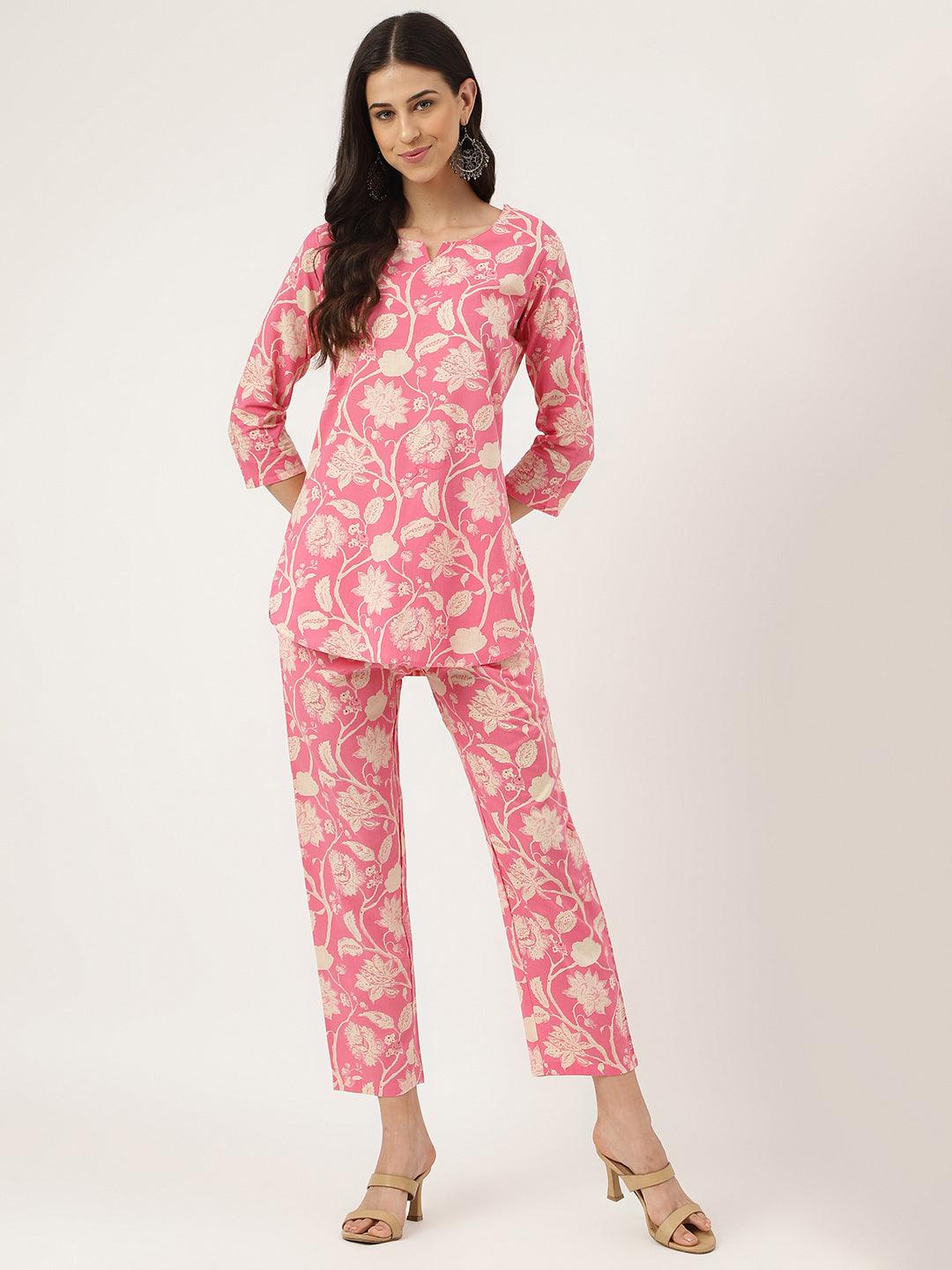   Pink Printed Loungewear/Nightwear  