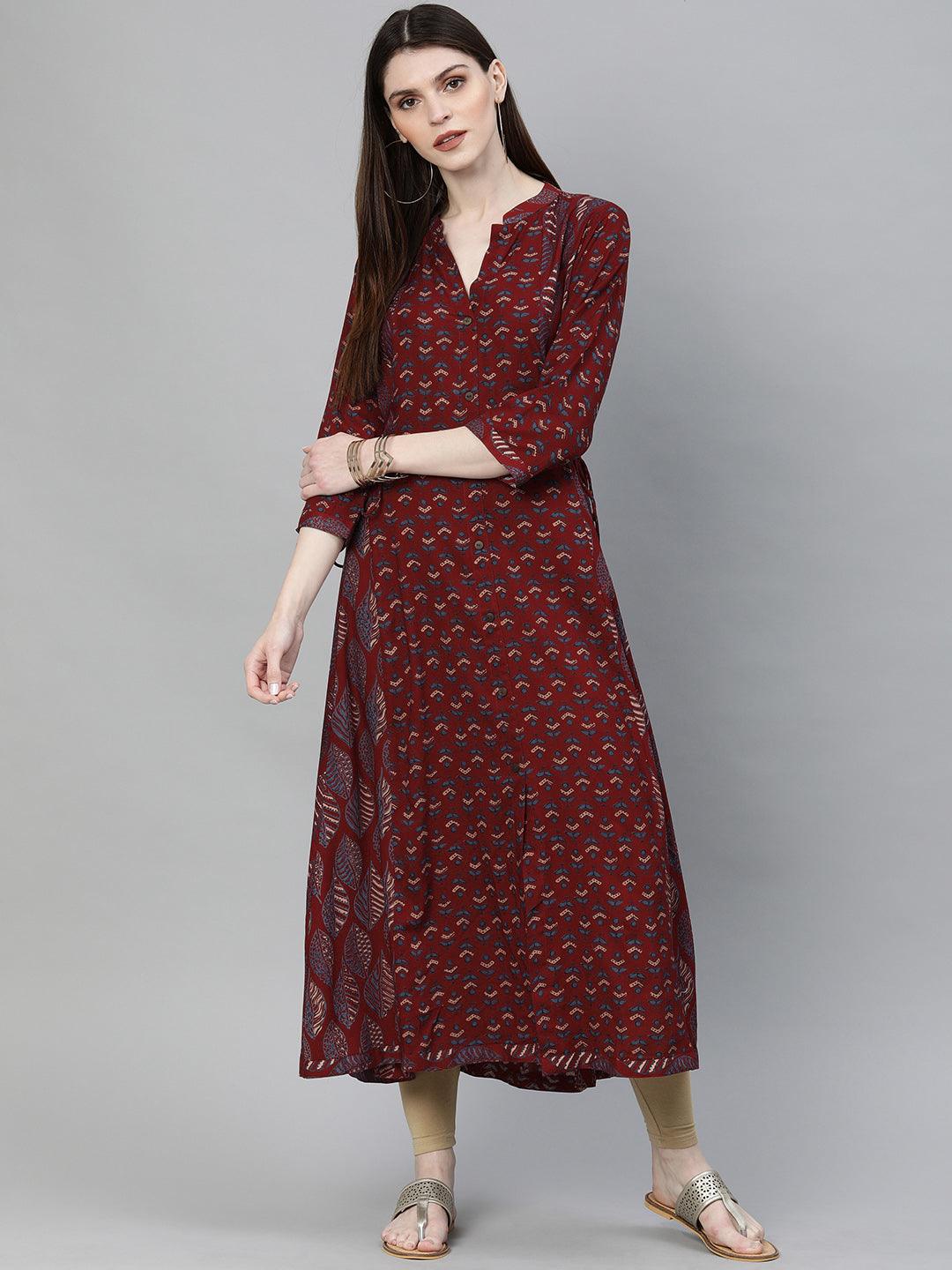  Maroon Rayon Kurta 