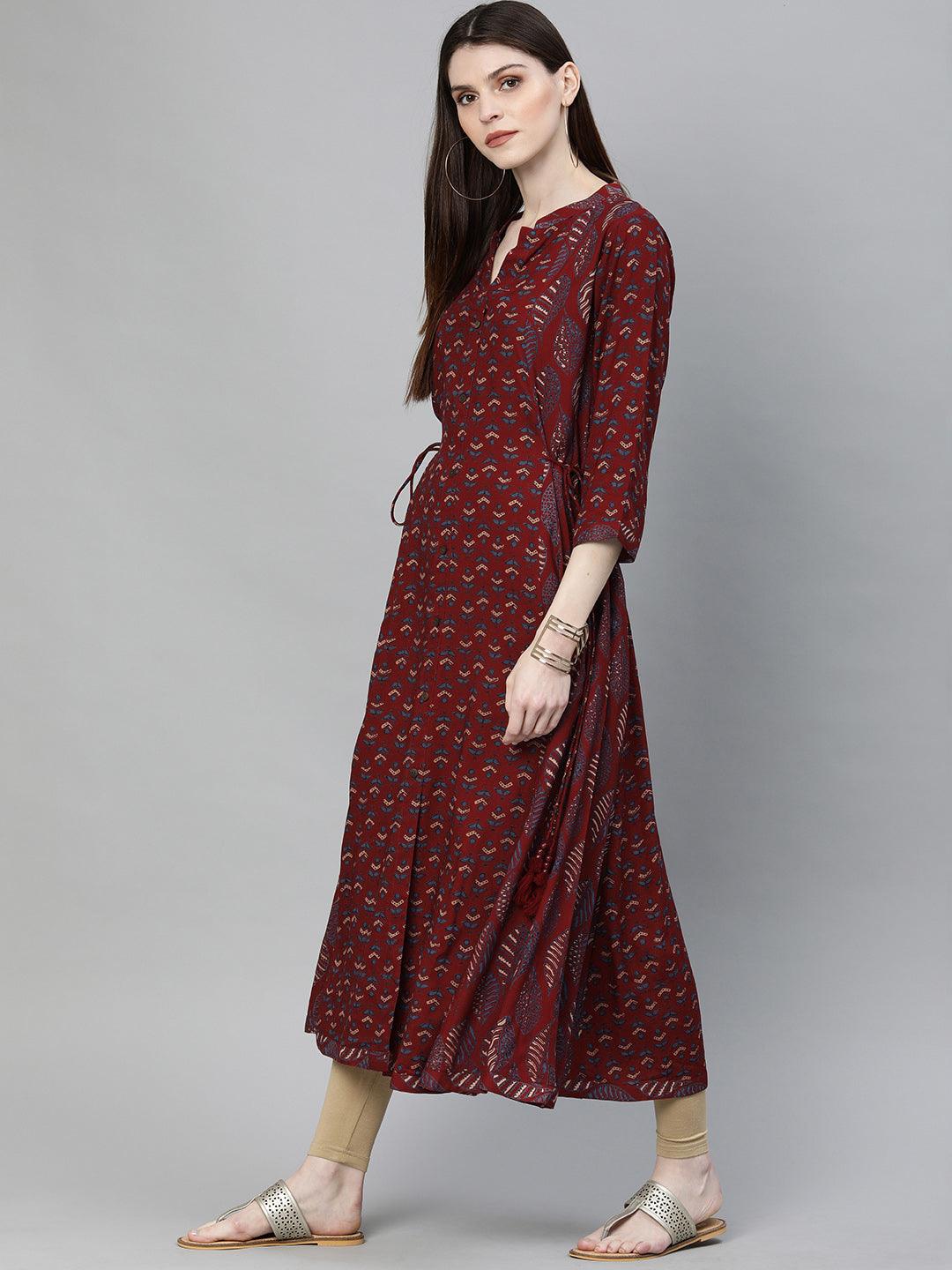  Maroon Rayon Kurta 