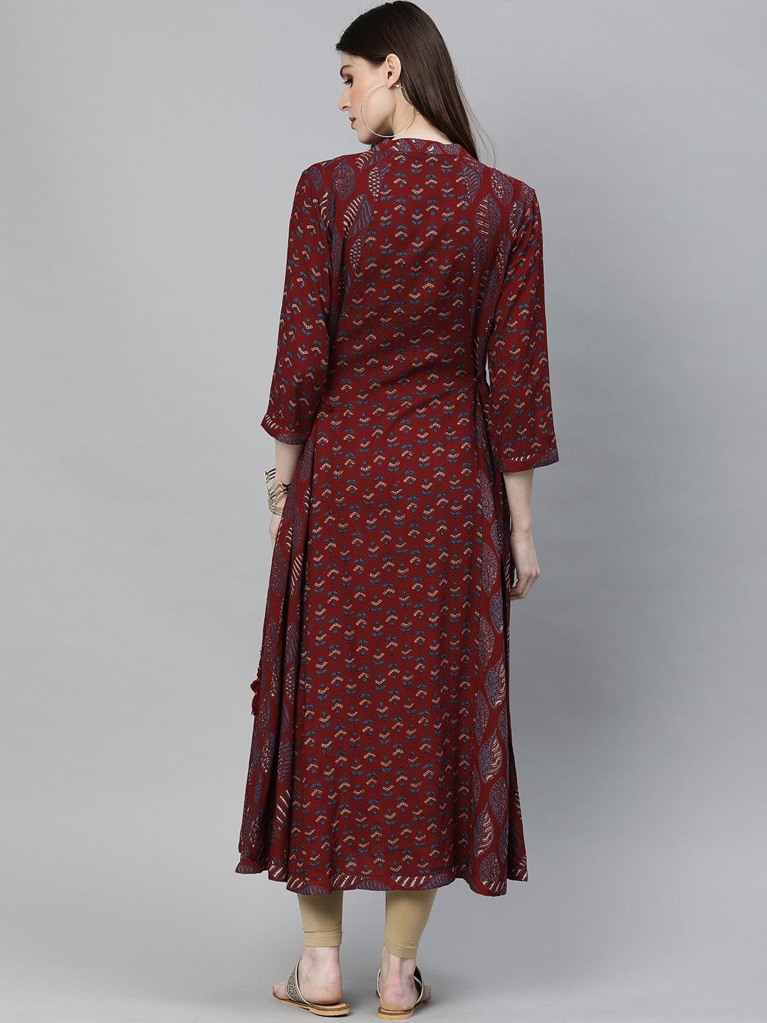  Maroon Rayon Kurta 