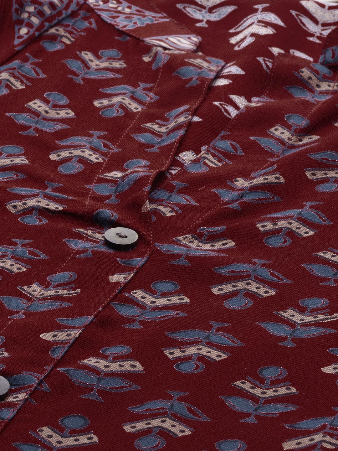  Maroon Rayon Kurta 