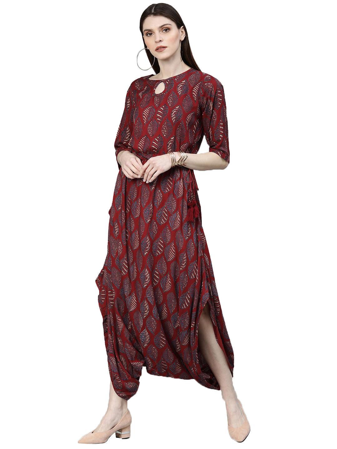  Maroon Rayon Jumpsuit 