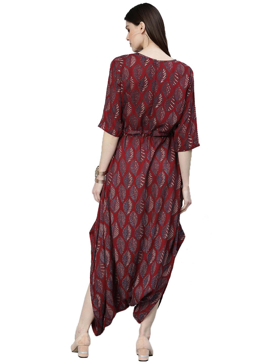  Maroon Rayon Jumpsuit 