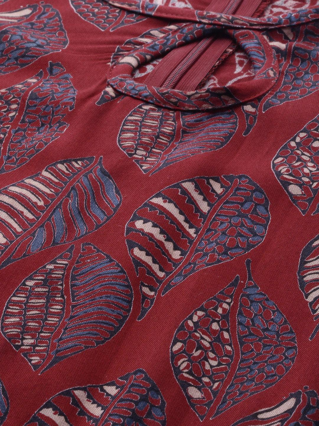  Maroon Rayon Jumpsuit 
