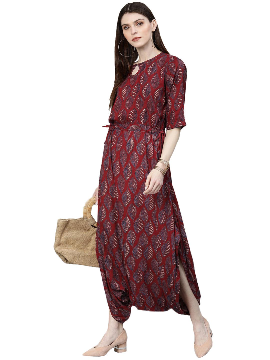  Maroon Rayon Jumpsuit 