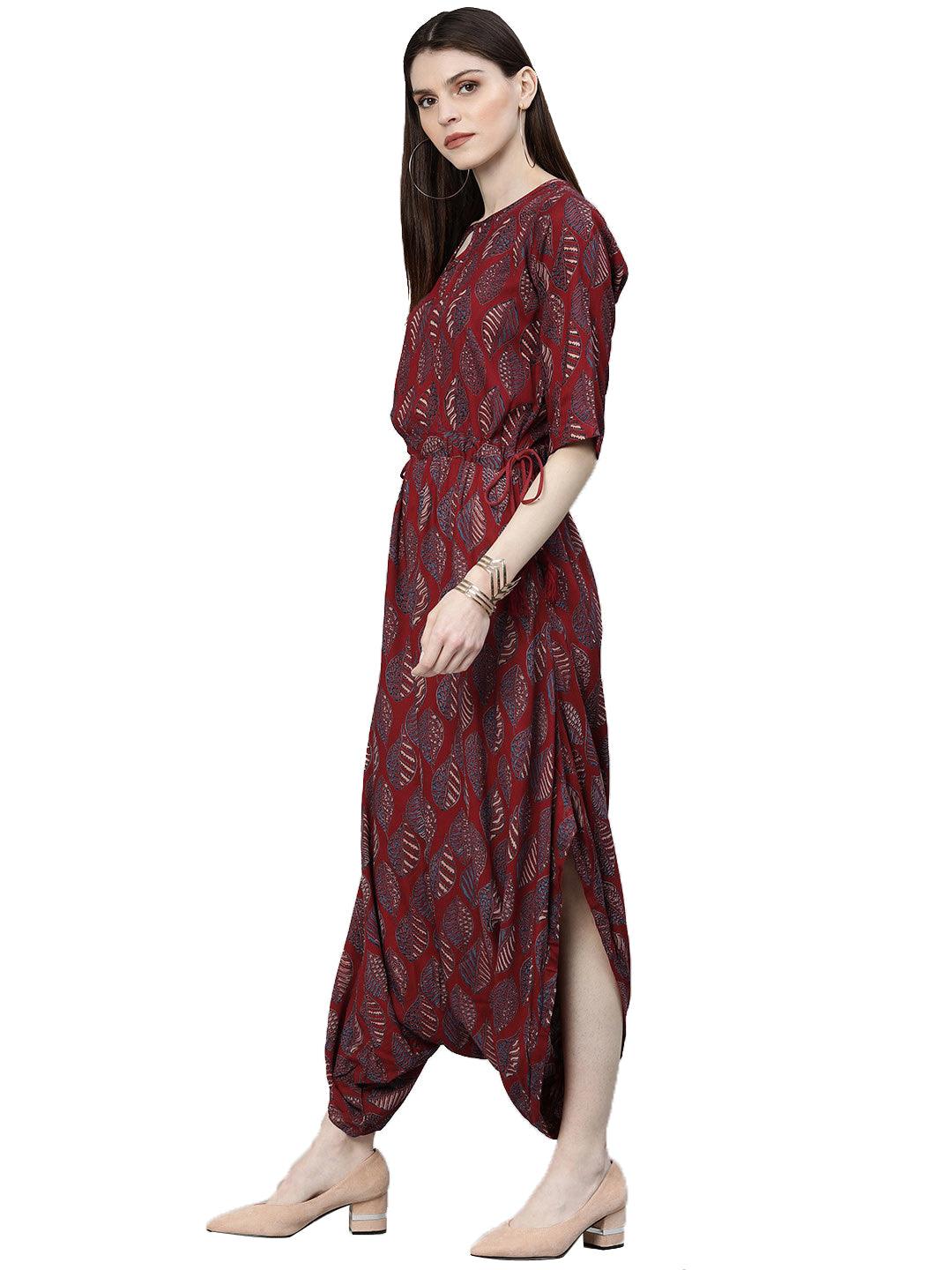  Maroon Rayon Jumpsuit 