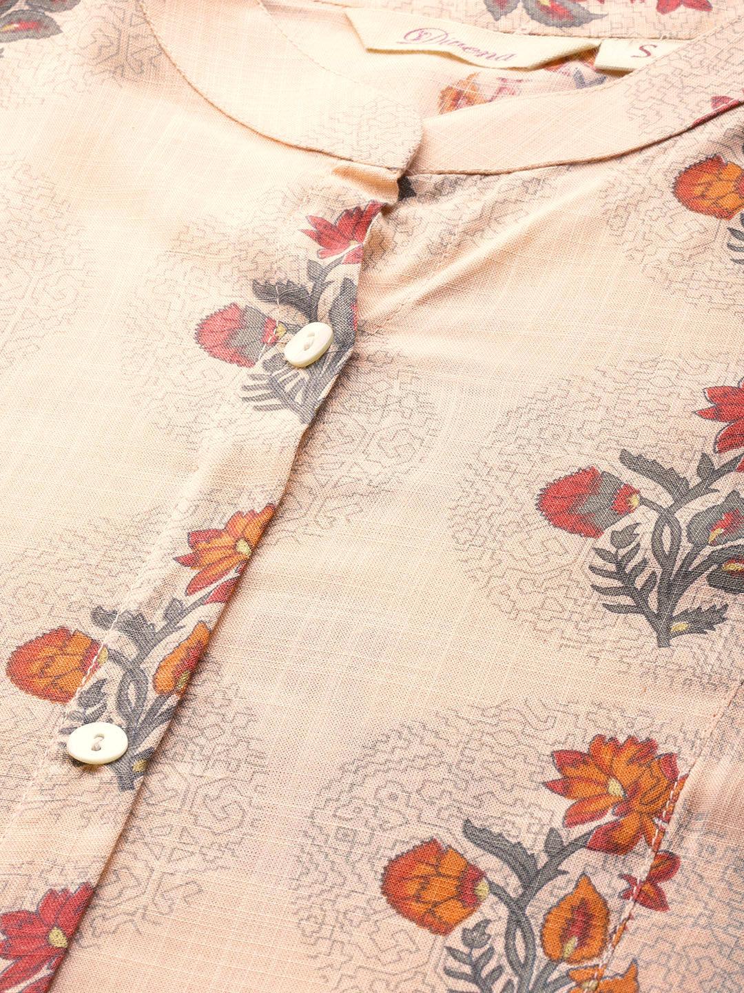  A-Line Pink Rayon Kurta 