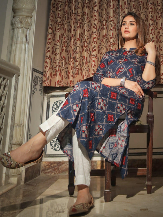  A-Line Printed Rayon Kurta  