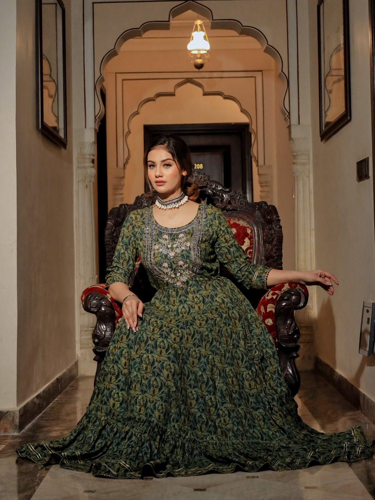  Dark Green Anarakali Kurta 