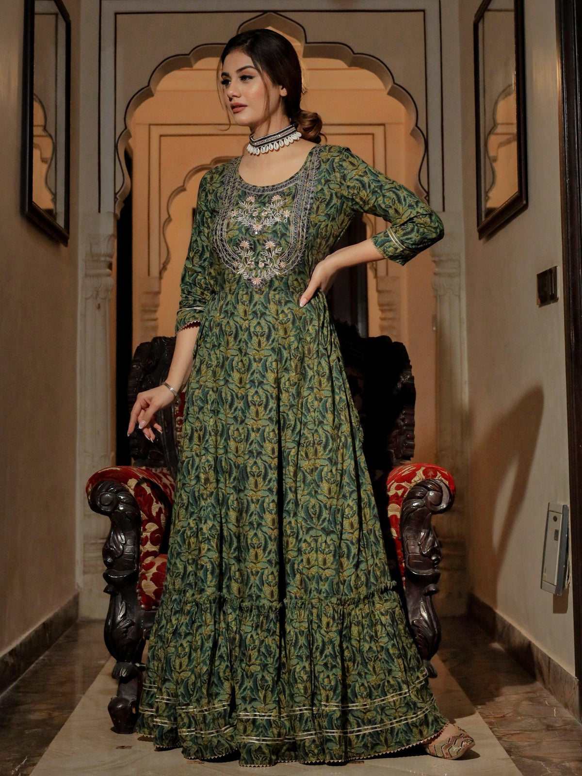  Dark Green Anarakali Kurta 