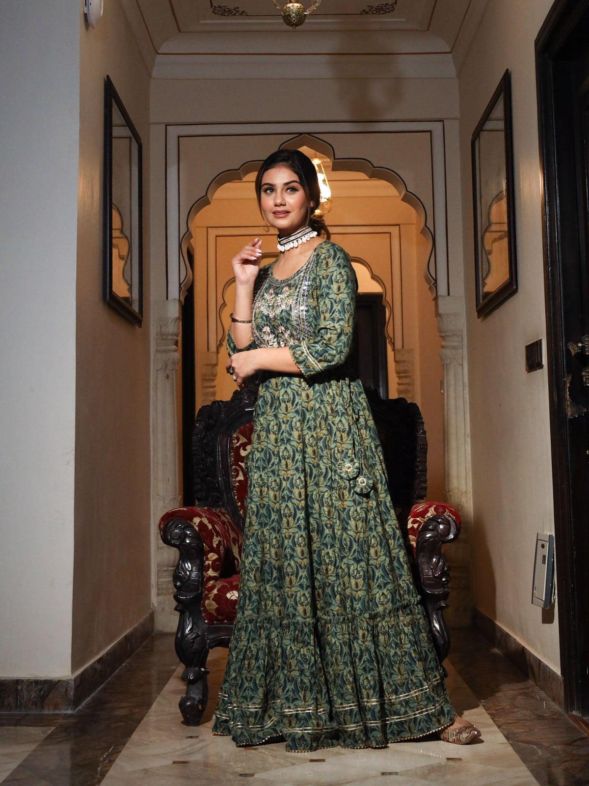  Dark Green Anarakali Kurta 