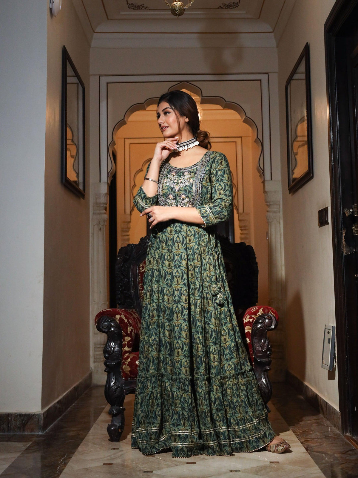  Dark Green Anarakali Kurta 