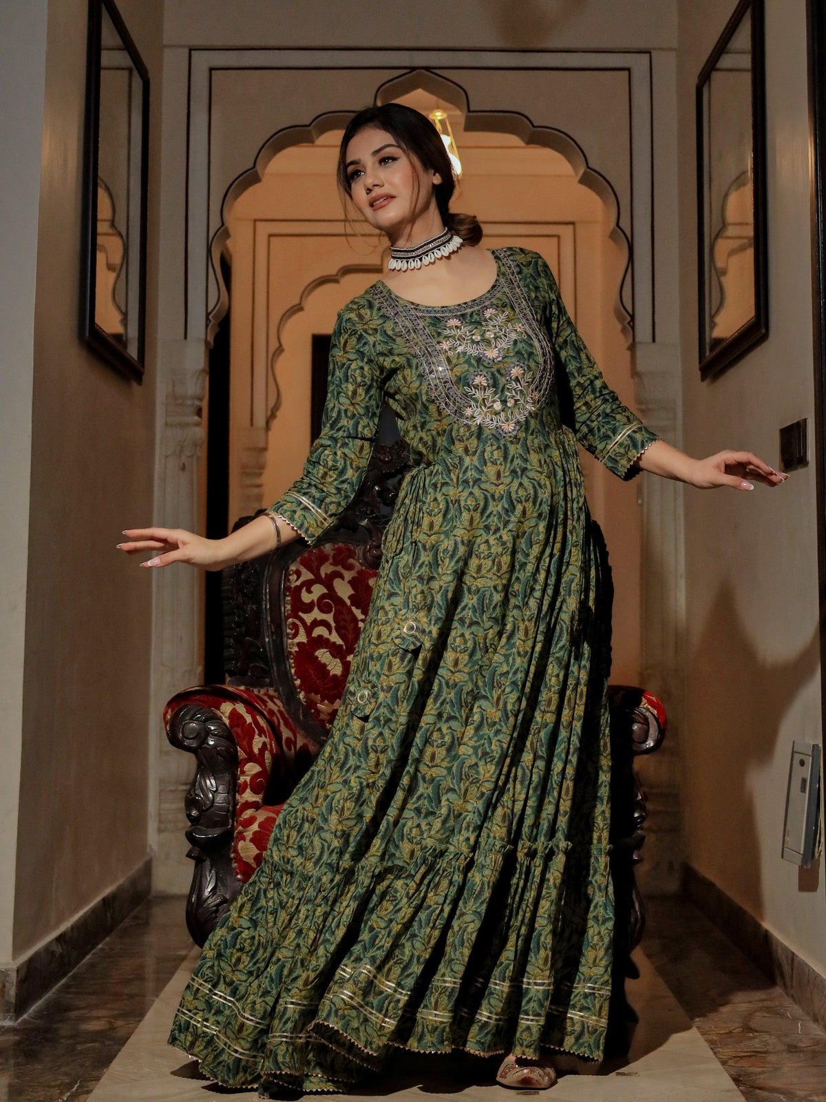  Dark Green Anarakali Kurta 