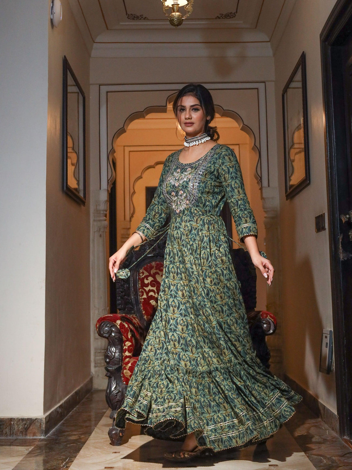  Dark Green Anarakali Kurta 