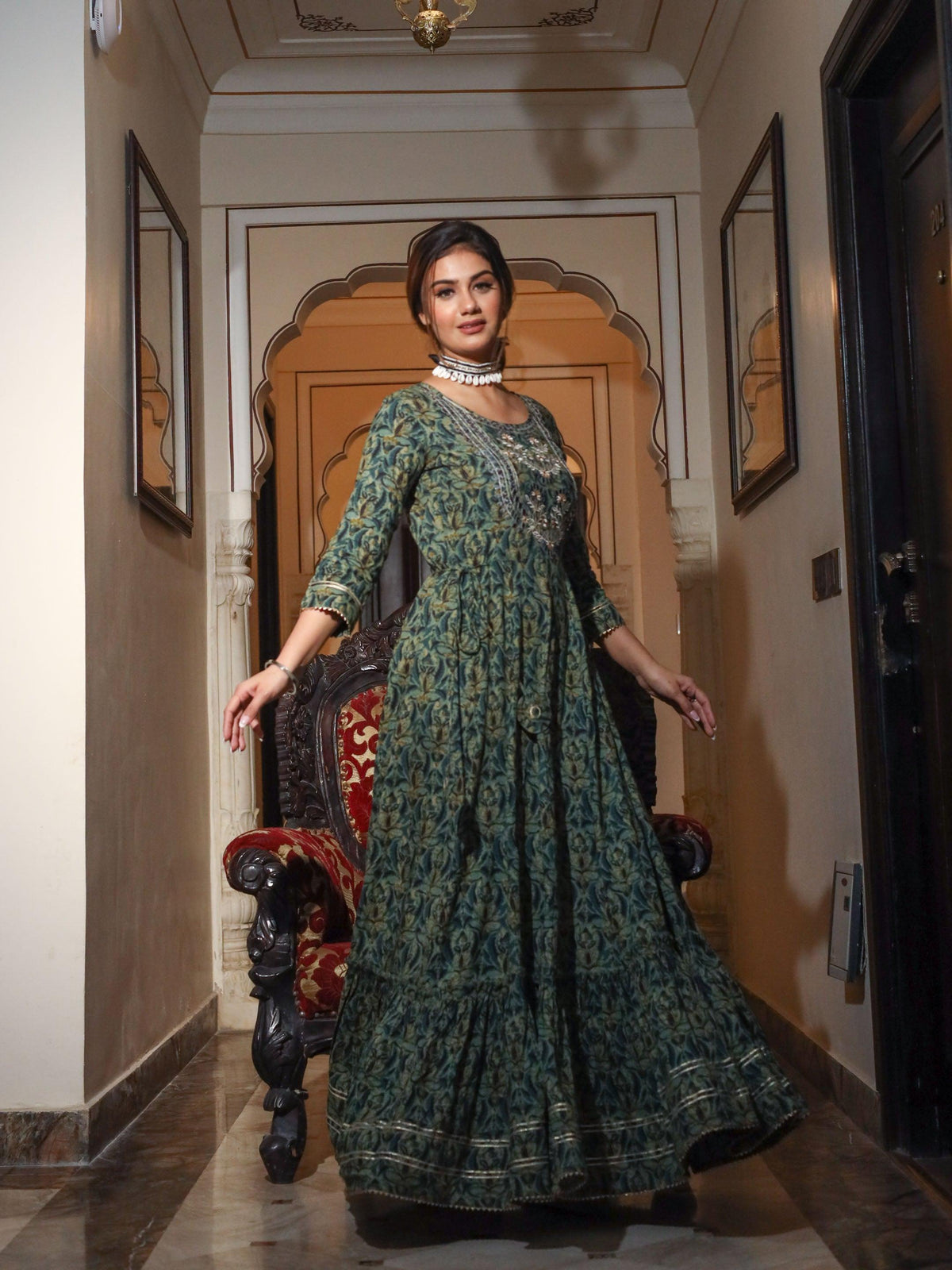  Dark Green Anarakali Kurta 
