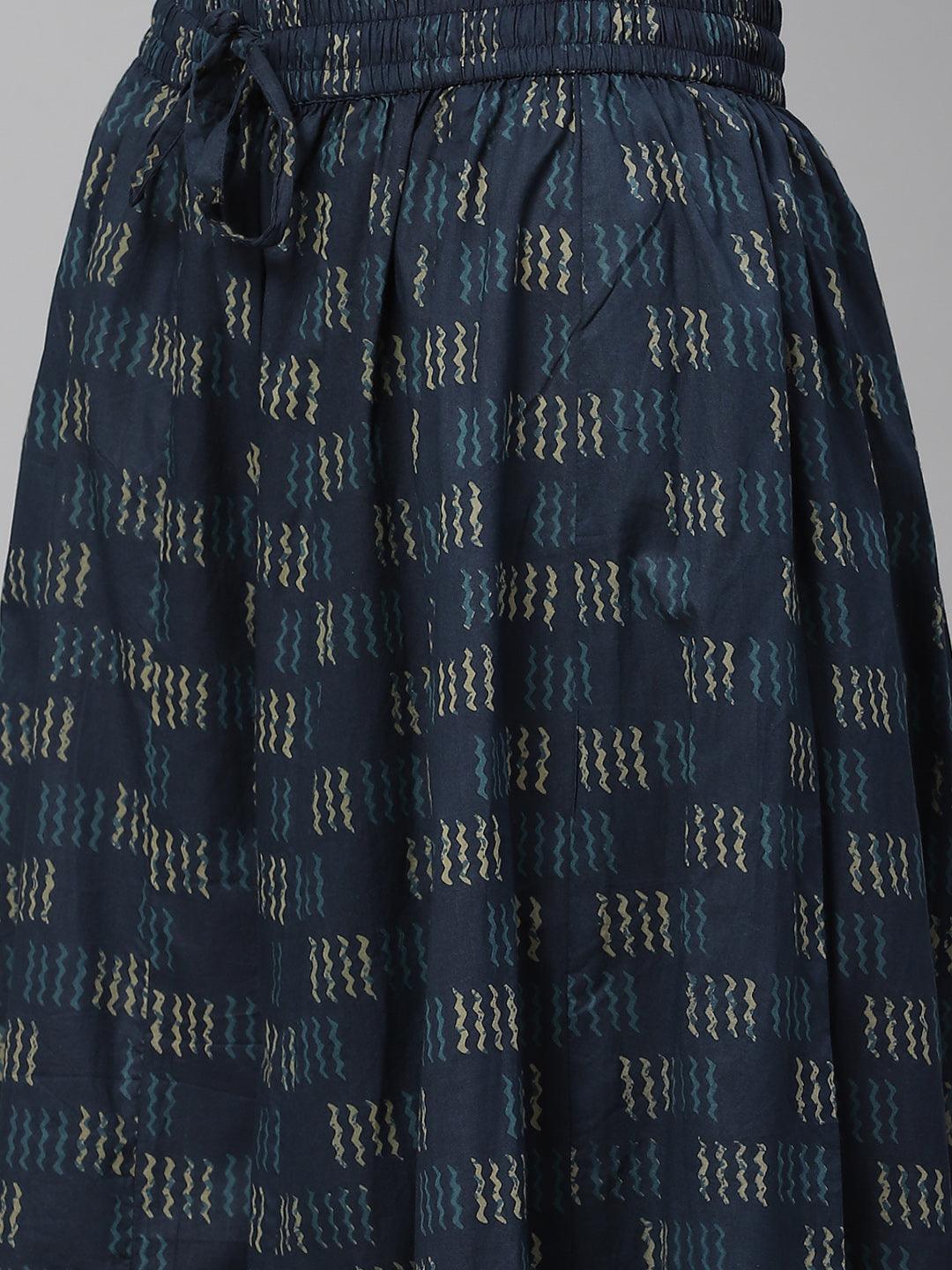  Indiogo blue Kurta Set With Palazzo 